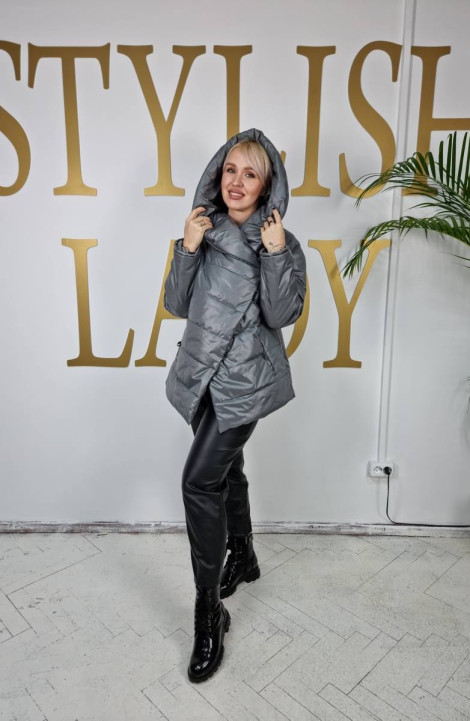 Женское пальто Стильная леди М-661 серый
