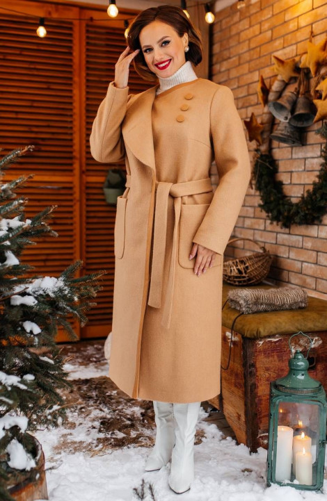 Женское пальто Мода Юрс 2730 бежевый