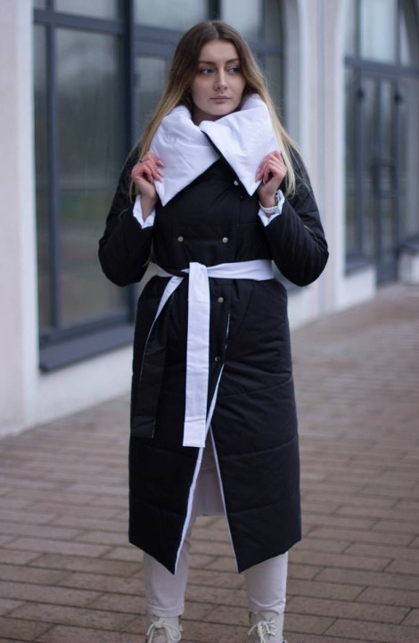 Женское пальто Sisteroom П-002 черно-белый