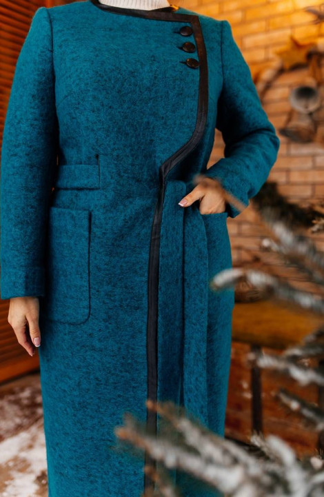 Женское пальто Мода Юрс 2730 морская_волна