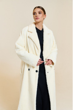 Женское пальто DiLiaFashion 0649-2 кремовый