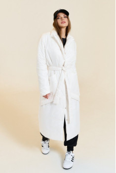 Женское пальто DiLiaFashion 0651-1 кремовый