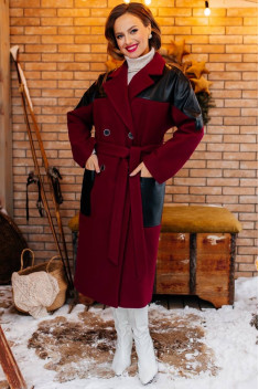 Женское пальто Мода Юрс 2738 бордо_черный