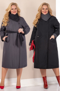 Женское пальто Shetti 2113 черный+синий