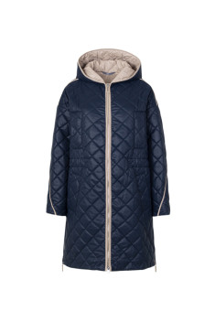 Женское пальто Elema 5-12496-1-164 тёмно-синий/бежевый