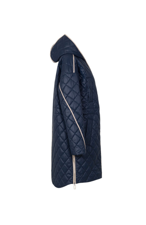 Женское пальто Elema 5-12496-1-164 тёмно-синий/бежевый