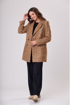 Женское пальто БелЭльСтиль 858 коричневый