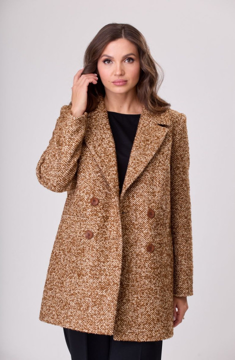 Женское пальто БелЭльСтиль 858 коричневый
