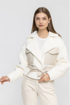 Женское пальто InterFino 298-2022 молочный
