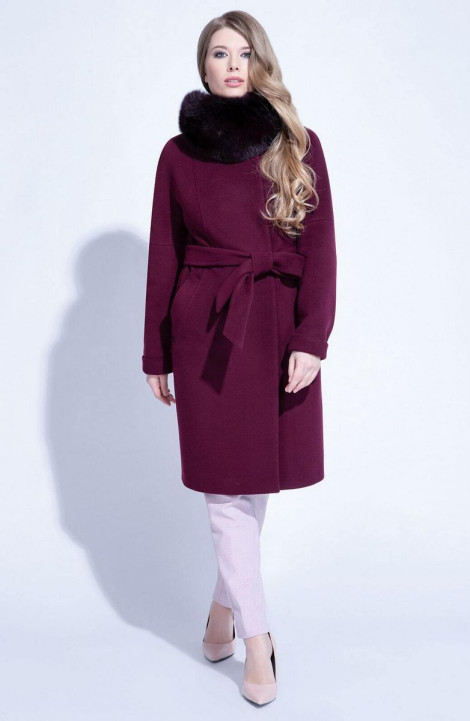 Женское пальто ElectraStyle НП4У-9127-128 бургундия