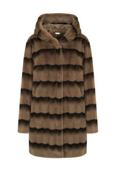 Женское пальто Elema 6-13136-1-164 коричневая_полоска