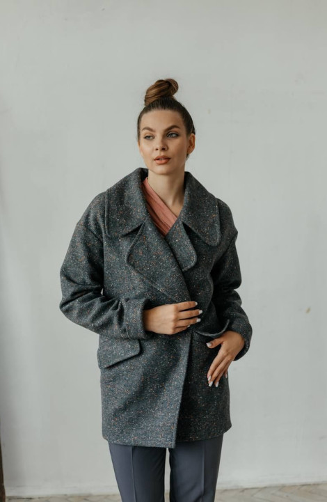 Женское пальто Стильная леди М-667 графит