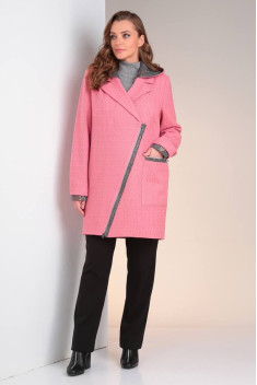 Женское пальто Viola Style 6037 розовый