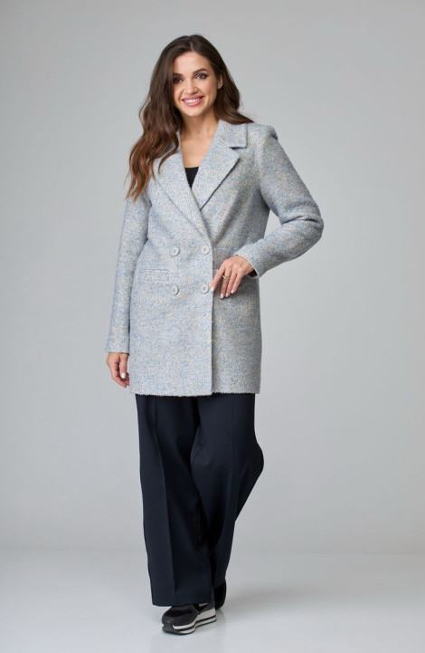 Женское пальто БелЭльСтиль 858-1 27 22 светло-голубой