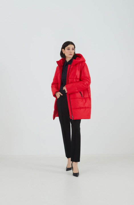 Женское пальто Elema 5-12824-1-164 красный/тёмно-синий