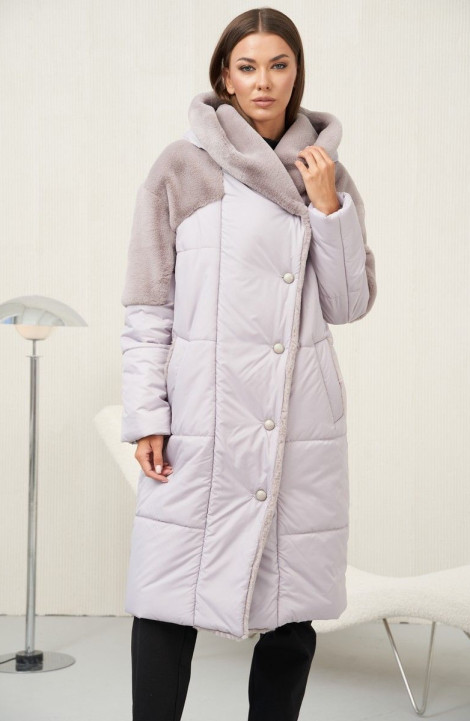 Женское пальто Fantazia Mod 4607 серо-лиловый