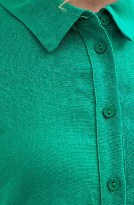 Льняное платье Панда 121780w зеленый
