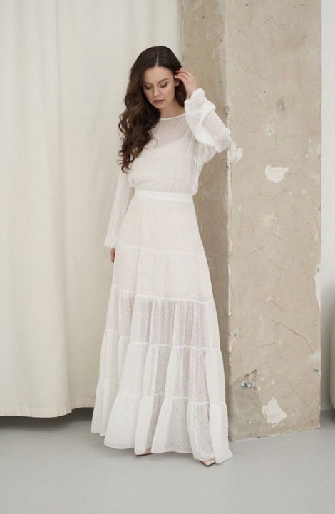 Шифоновое платье BARBARA В153 белый
