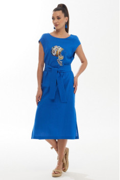 Льняное платье Galean Style 802 синий