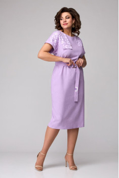 Льняное платье Мишель стиль 1110 светло-лиловый