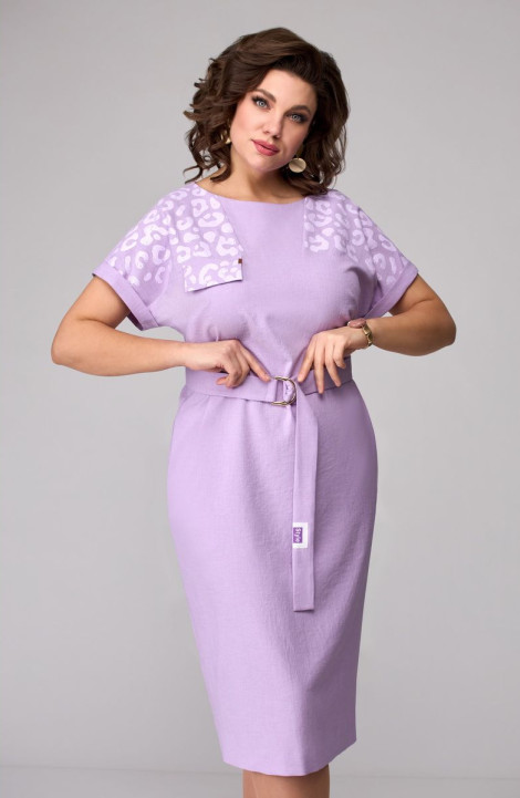 Льняное платье Мишель стиль 1110 светло-лиловый