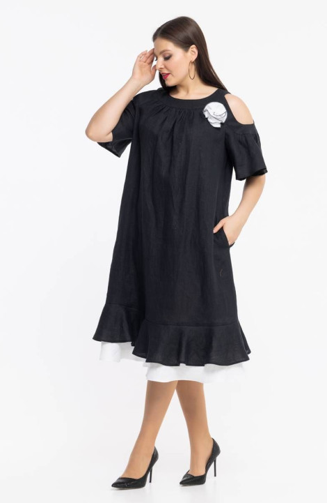 Льняное платье Avila 0930 черный