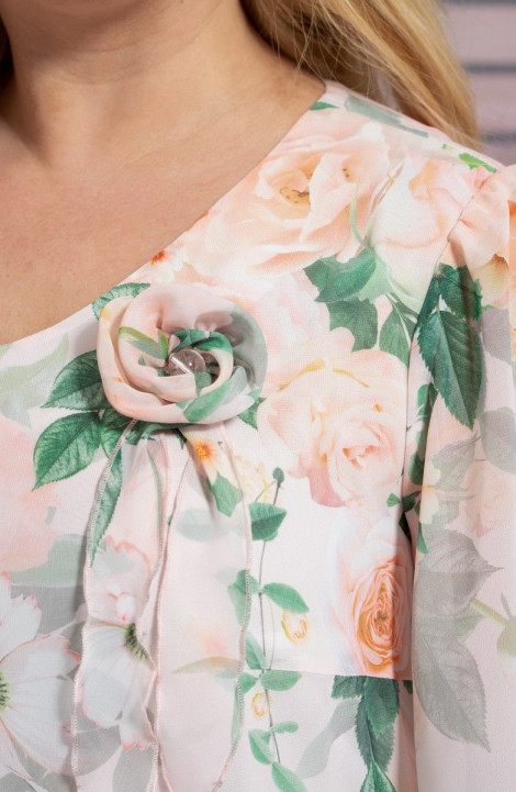 Шифоновое платье Alani Collection 1920 персиковые_цветы