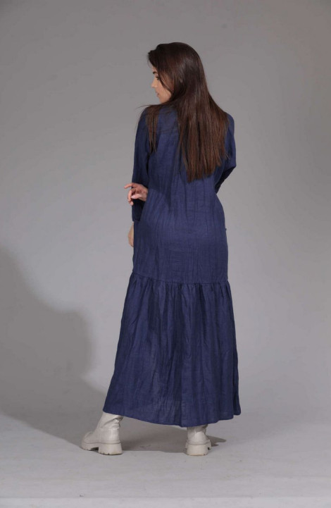 Льняное платье АМУЛЕТ 9615 синий