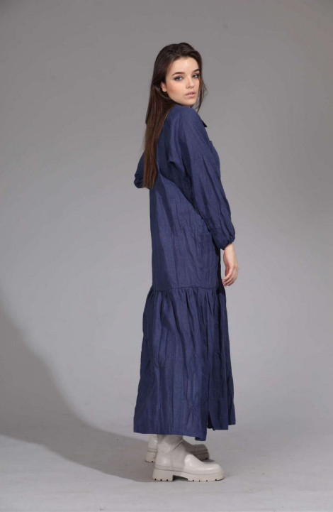 Льняное платье АМУЛЕТ 9615 синий