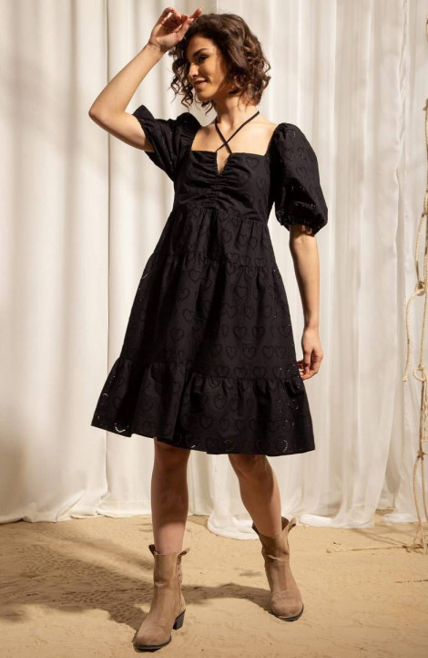 Хлопковое платье Nova Line 50335 черный