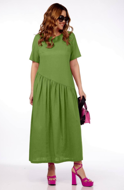 Льняное платье Gold Style 2559 зеленый