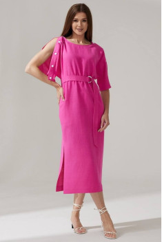 Льняное платье Faufilure С1467 розовый