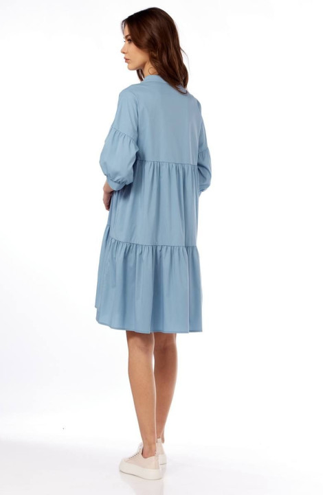 Хлопковое платье LUCKY FOX 1436 серо-голубой