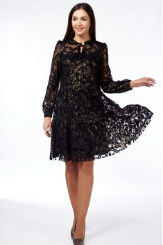 Платье Милора-стиль 1137 черный+золото