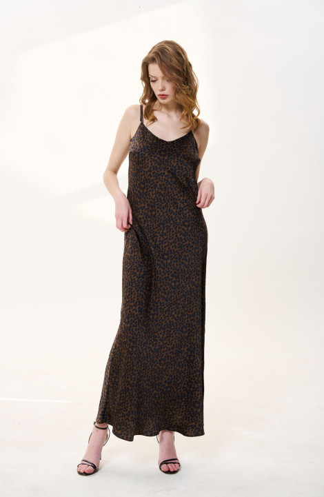 Платье FLAIM 1032.03 черный-коричневый