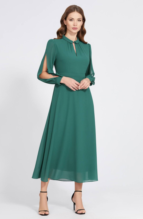 Шифоновое платье Bazalini 4816 зеленый
