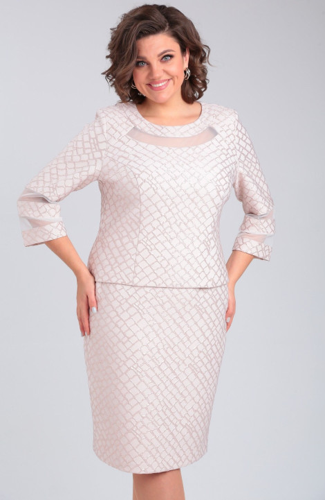 Трикотажное платье Pocherk 1-003 розовый_крестик