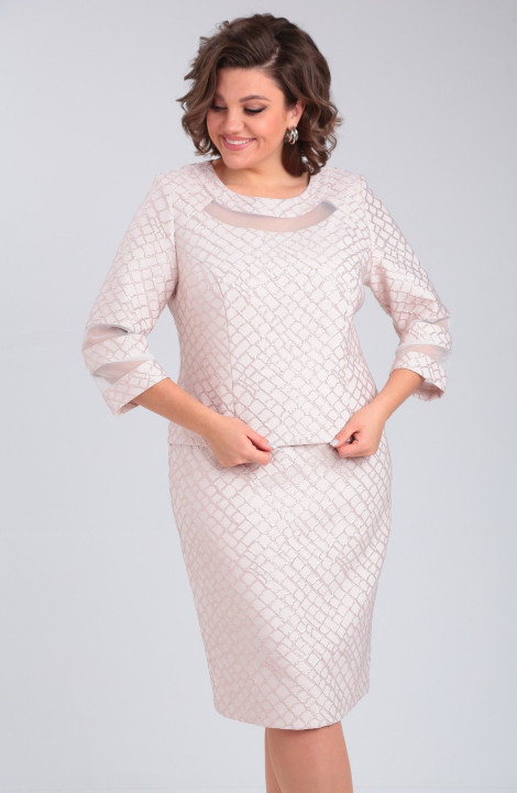 Трикотажное платье Pocherk 1-003 розовый_крестик