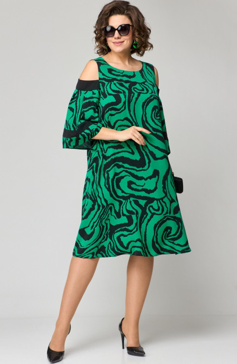 Платье EVA GRANT 7145 зеленый_принт