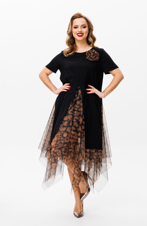Платье Mubliz 161 черный_леопард