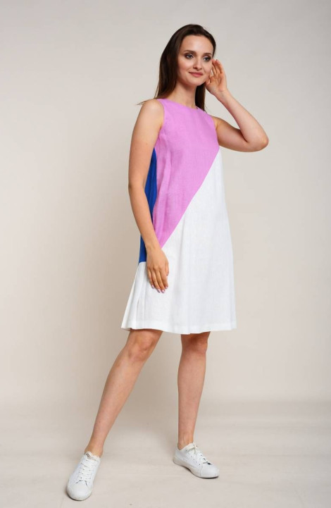 Платье Ружана 333-2 синий/розовый/белый