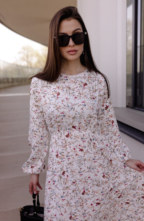 Платье Krasa М353-24 белый_в_цветы
