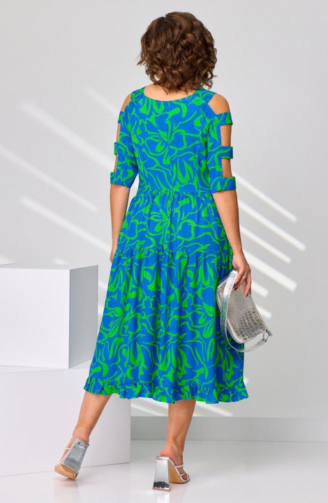 Платье Асолия 2687 зелено-васильковый
