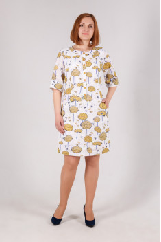 Льняное платье Vita Comfort 17c2-421 горчица