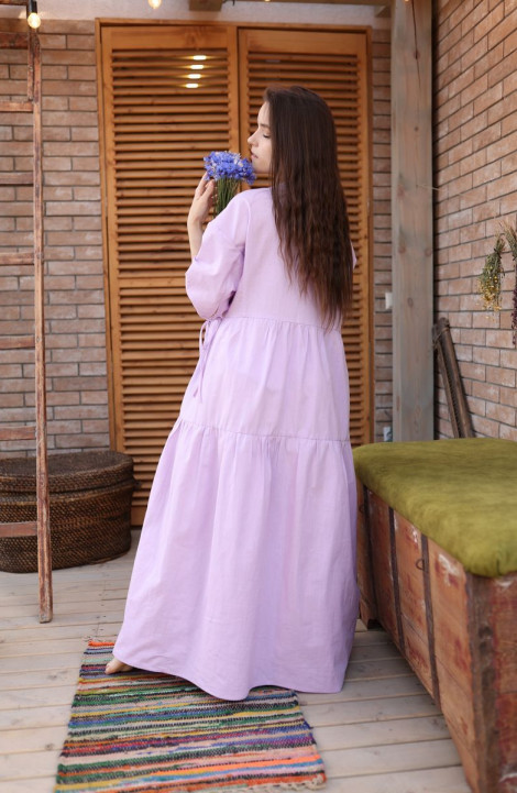 Льняное платье АМУЛЕТ 9592 лаванда