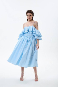 Хлопковое платье LLC М15 голубой