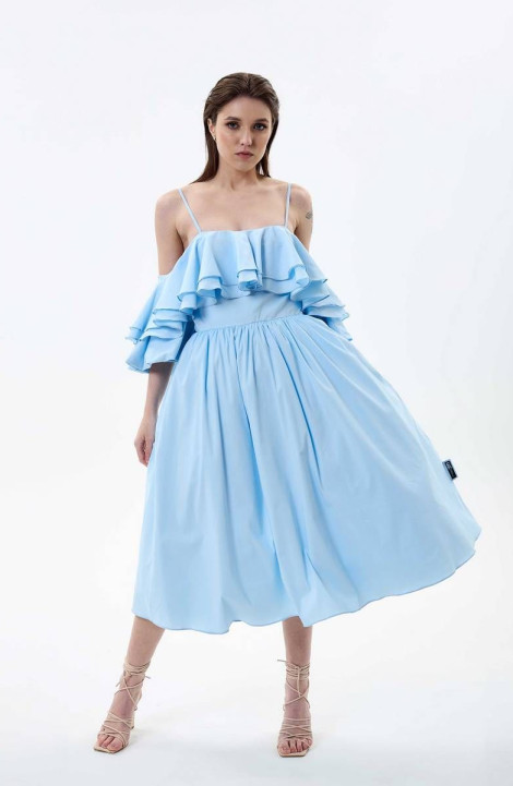 Хлопковое платье LLC М15 голубой