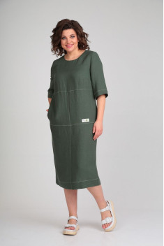 Льняное платье Mubliz 034 зеленый