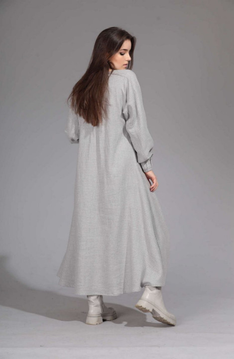 Льняное платье АМУЛЕТ 9620 серо-голубой