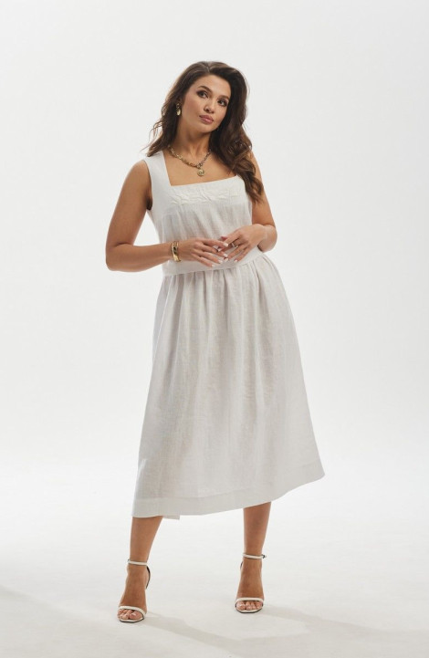 Льняное платье MALI 423-011 белый